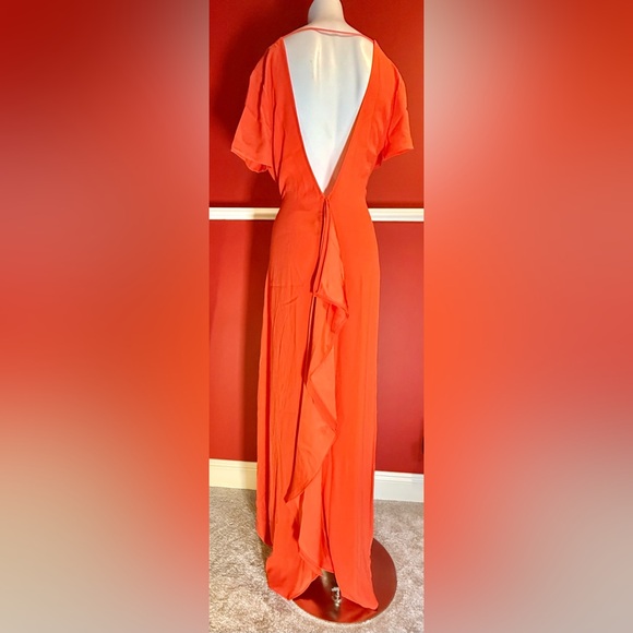 BCBGMaxAzria Dresses & Skirts - *RARE* BCBG “Cassidie” floor length open back dress in “poinsettia” color